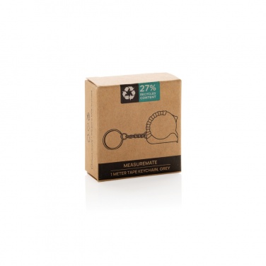 Logo trade promotional giveaway photo of: MeasureMate RCS reycled ABS 1 meter tape keychain