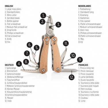 Logo trade promotional merchandise photo of: Wood multitool mini