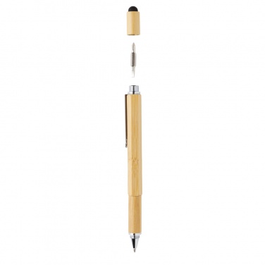 Logo trade advertising products image of: Bamboo 5-in-1 toolpen