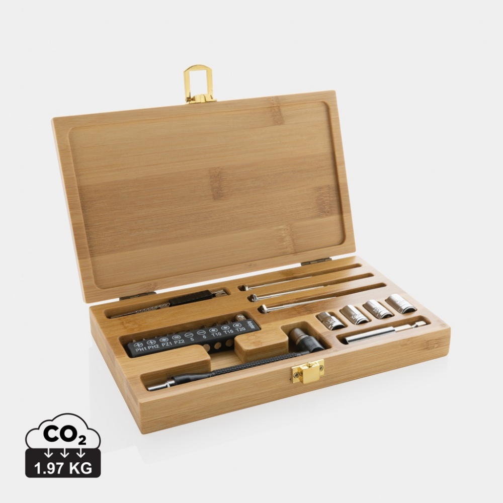 Logo trade corporate gift photo of: Carvine 21 pcs bamboo tool set