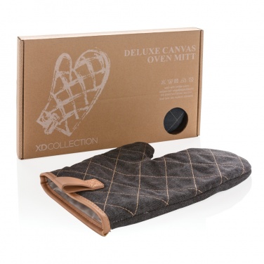 Logo trade corporate gifts image of: Deluxe canvas oven mitt