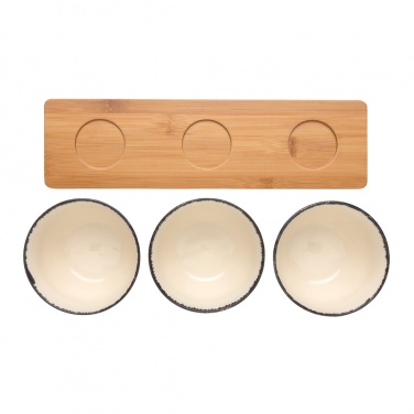 Logotrade promotional item picture of: Ukiyo 3pc serving bowl set with bamboo tray