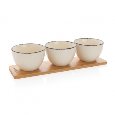 Logotrade promotional item picture of: Ukiyo 3pc serving bowl set with bamboo tray