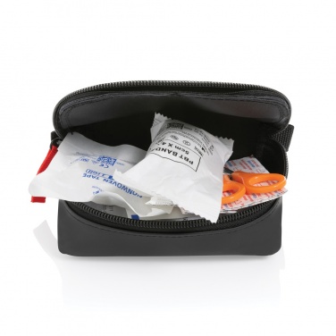 Logo trade promotional giveaways picture of: RCS recycled nubuck PU pouch first aid set mailable