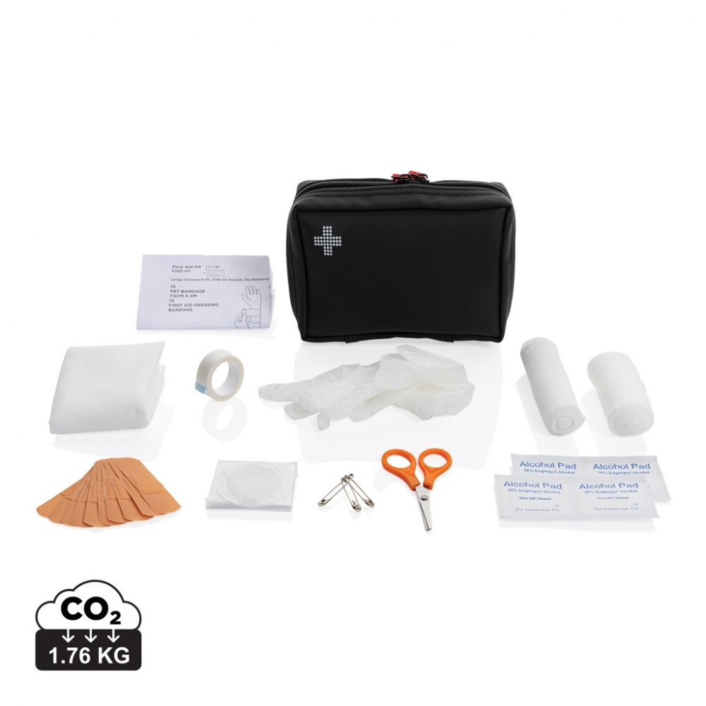 Logo trade promotional product photo of: RCS recycled nubuck PU pouch  first aid set