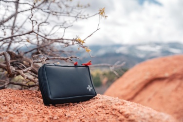 Logotrade corporate gift image of: RCS recycled nubuck PU pouch  first aid set