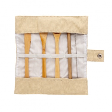 Logotrade promotional product image of: Reusable bamboo travel cutlery set