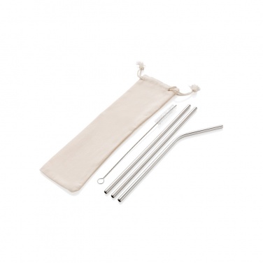 Logotrade promotional merchandise picture of: Reusable stainless steel 3 pcs straw set