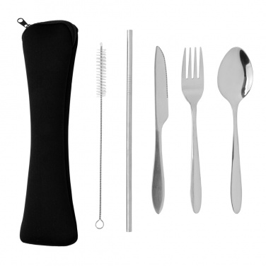 Logotrade promotional gift picture of: 4 PCS stainless steel re-usable cutlery set
