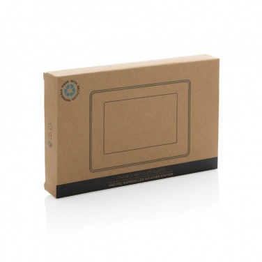 Logo trade promotional merchandise photo of: Utah RCS recycled plastic and bamboo LED clock