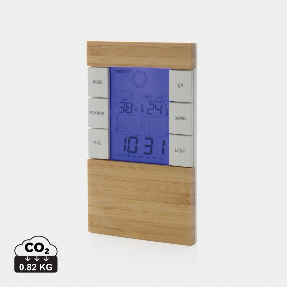 Logotrade advertising product picture of: Utah RCS rplastic and bamboo weather station