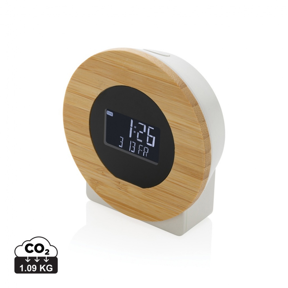 Logotrade business gifts photo of: Utah RCS rplastic and bamboo LCD desk clock