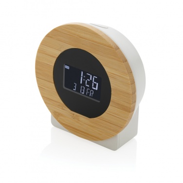 Logo trade advertising products image of: Utah RCS rplastic and bamboo LCD desk clock