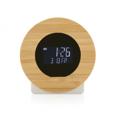 Logotrade promotional merchandise image of: Utah RCS rplastic and bamboo LCD desk clock
