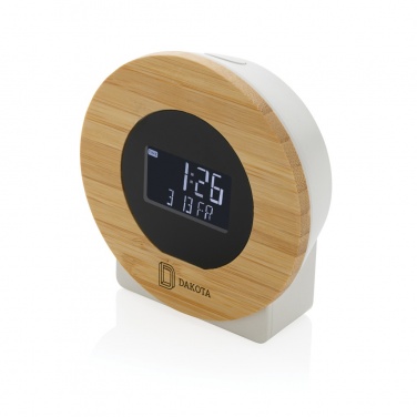 Logo trade promotional items picture of: Utah RCS rplastic and bamboo LCD desk clock