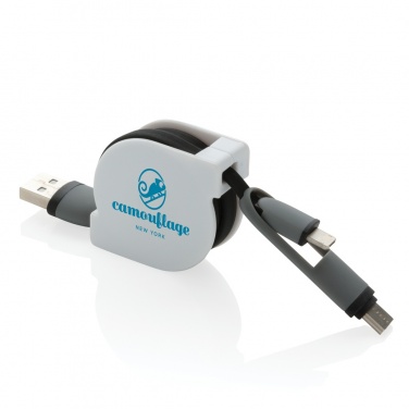 Logo trade promotional products image of: 3-in-1 retractable cable