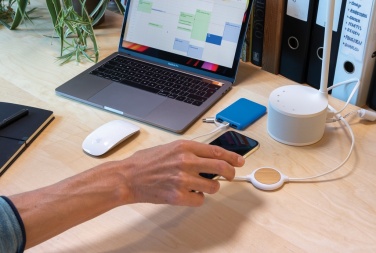 Logotrade promotional gifts photo of: 3-in-1 cable with 5W bamboo wireless charger