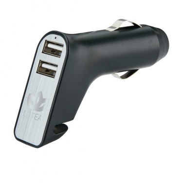 Logo trade promotional merchandise image of: Dual port car charger with belt cutter and hammer