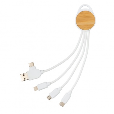 Logotrade promotional product picture of: RCS recycled plastic Ontario 6-in-1 round cable