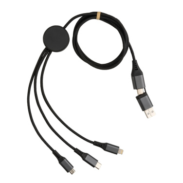 Logotrade promotional product image of: Terra RCS recycled aluminium 120cm 6-in-1 cable