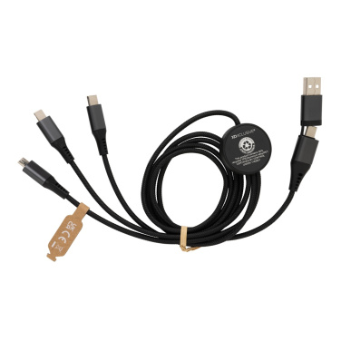 Logo trade corporate gift photo of: Terra RCS recycled aluminium 120cm 6-in-1 cable