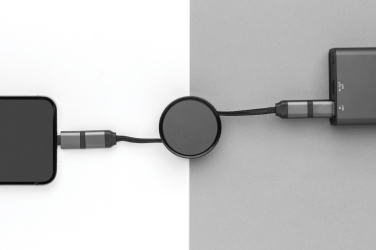 Logotrade corporate gift image of: Terra RCS recycled aluminium retractable 6 in 1 cable