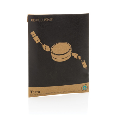 Logo trade promotional gifts picture of: Terra RCS recycled aluminium retractable 6 in 1 cable