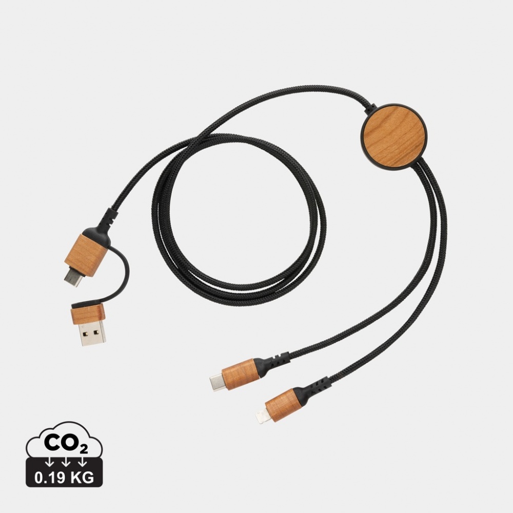 Logotrade promotional merchandise photo of: Ohio RCS certified recycled plastic 6-in-1 cable