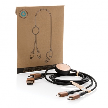 Logo trade promotional gifts image of: Ohio RCS certified recycled plastic 6-in-1 cable