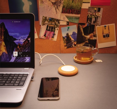 Logotrade promotional product image of: Cork and Wheat 5W wireless charger