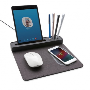 Logo trade corporate gifts picture of: Air mousepad with 5W wireless charging and USB