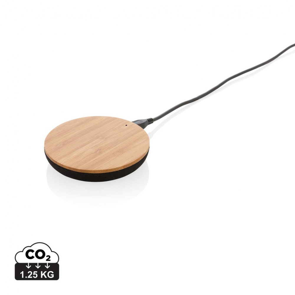 Logo trade corporate gifts image of: Bamboo X 5W wireless charger
