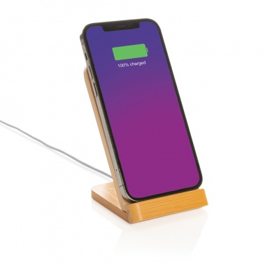 Logotrade corporate gifts photo of: Bamboo 5W wireless charging stand