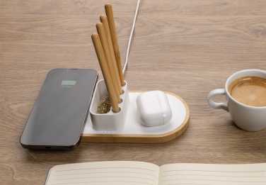 Logotrade promotional items photo of: Ontario RCS rplastic 10W dual wireless