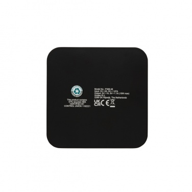 Logo trade promotional products picture of: RCS recycled plastic 10W Wireless charger with USB Ports