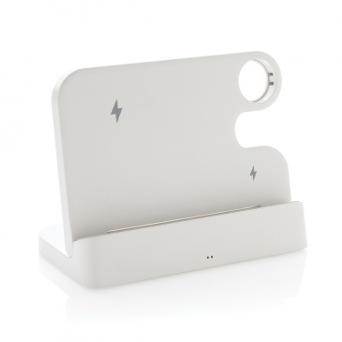 Logo trade promotional giveaway photo of: Joltz RCS recycled plastic dual 15W charger with iWatch slot