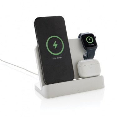 Logotrade promotional product picture of: Joltz RCS recycled plastic dual 15W charger with iWatch slot