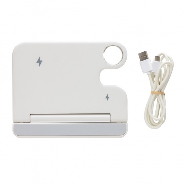 Logo trade promotional merchandise image of: Joltz RCS recycled plastic dual 15W charger with iWatch slot