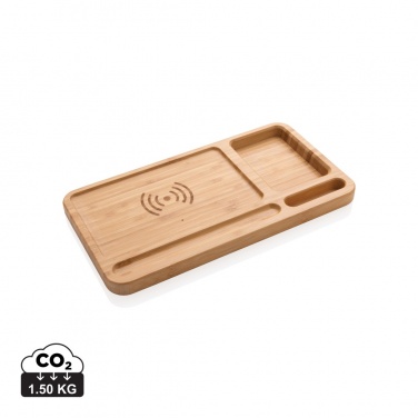 Logotrade corporate gifts photo of: Bamboo desk organiser 5W wireless charger
