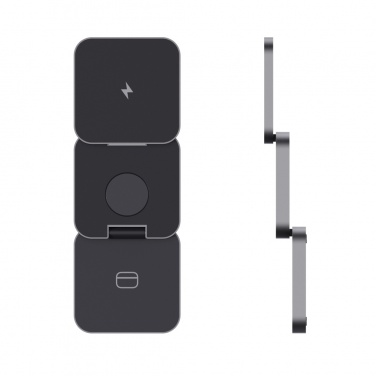 Logo trade promotional giveaway photo of: Terra RCS recycled aluminum foldable 3 in 1 15W charger