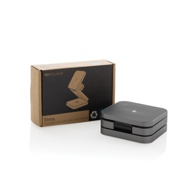 Logotrade business gifts photo of: Terra RCS recycled aluminum foldable 3 in 1 15W charger