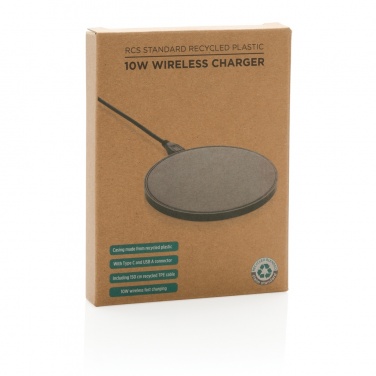 Logo trade promotional product photo of: RCS standard recycled plastic 10W wireless charger