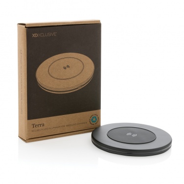 Logo trade promotional giveaways image of: Terra RCS recycled aluminium 10W wireless charger