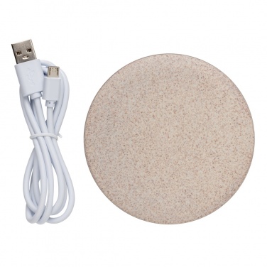 Logo trade promotional giveaway photo of: 5W Wheat straw wireless charger
