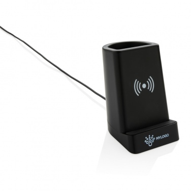 Logotrade promotional merchandise picture of: Light up logo 5W wireless charging pen holder