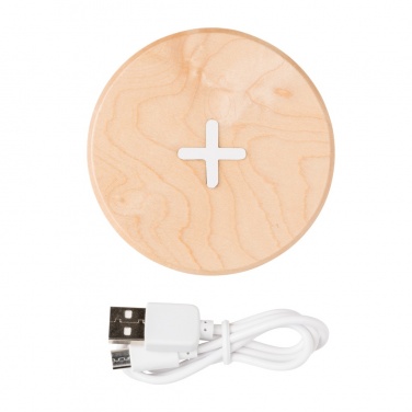 Logo trade corporate gifts image of: 5W wood wireless charger