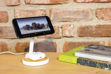 Logotrade promotional giveaway image of: Ontario RCS rplastic 15W magnetic charging 2 in 1 stand