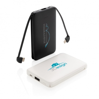 Logotrade corporate gifts photo of: 5.000 mAh Pocket Powerbank with integrated cables
