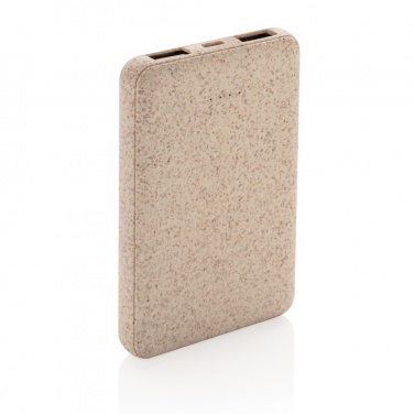 Logotrade promotional item picture of: Wheat Straw 5.000 mAh Pocket Powerbank
