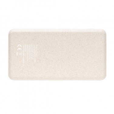 Logo trade advertising products picture of: Cork and Wheat Straw 8.000 mAh 5W wireless powerbank